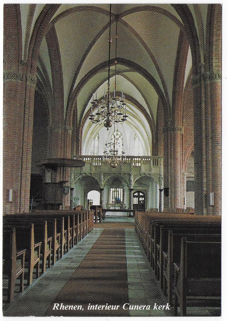 Rhenen interieur Cunera Kerk Ongelopen Ansichtkaart (B4797, Ophalen of Verzenden, 1980 tot heden, Gelopen, Utrecht