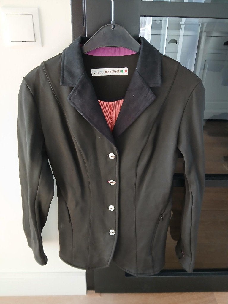 Wedstrijdjasje Animo zwart, Dieren en Toebehoren, Paardrijkleding, Gebruikt, Animo, Dressuur, Ophalen of Verzenden