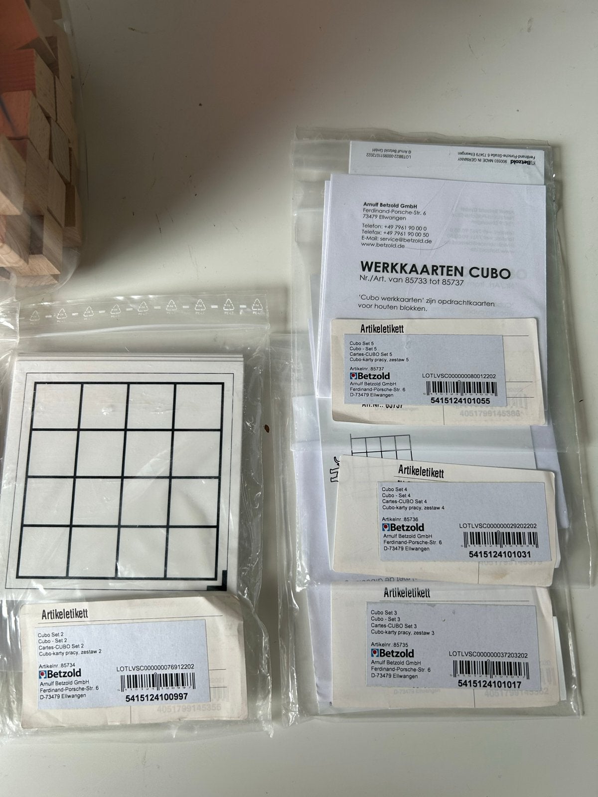 Cubo houten blokjes met Cudo sets 1-5 en Wizzspel, Ophalen of Verzenden, Gebruikt, Bouwen