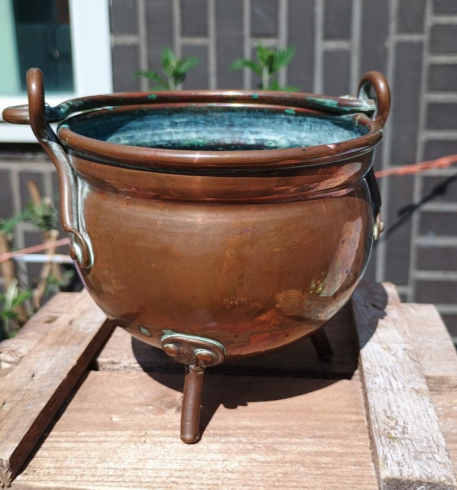 Vintage koperen potje op 3 pootjes, Antiek en Kunst, Antiek | Koper en Brons, Ophalen of Verzenden, Koper