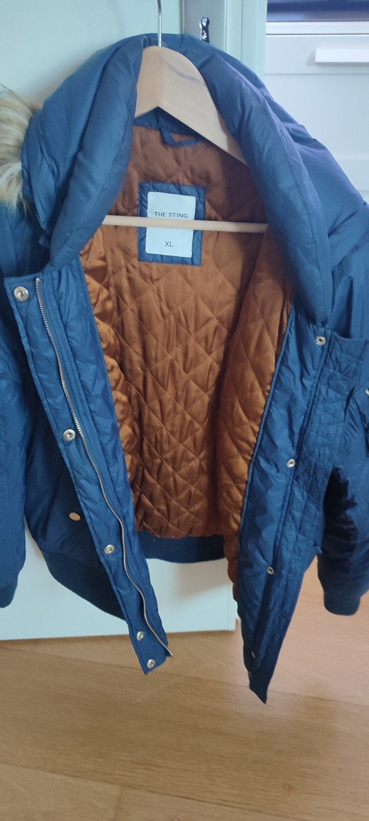 The Sting winterjas met capuchon en bontkraag - Maat XL, Ophalen of Verzenden, Zo goed als nieuw, Blauw