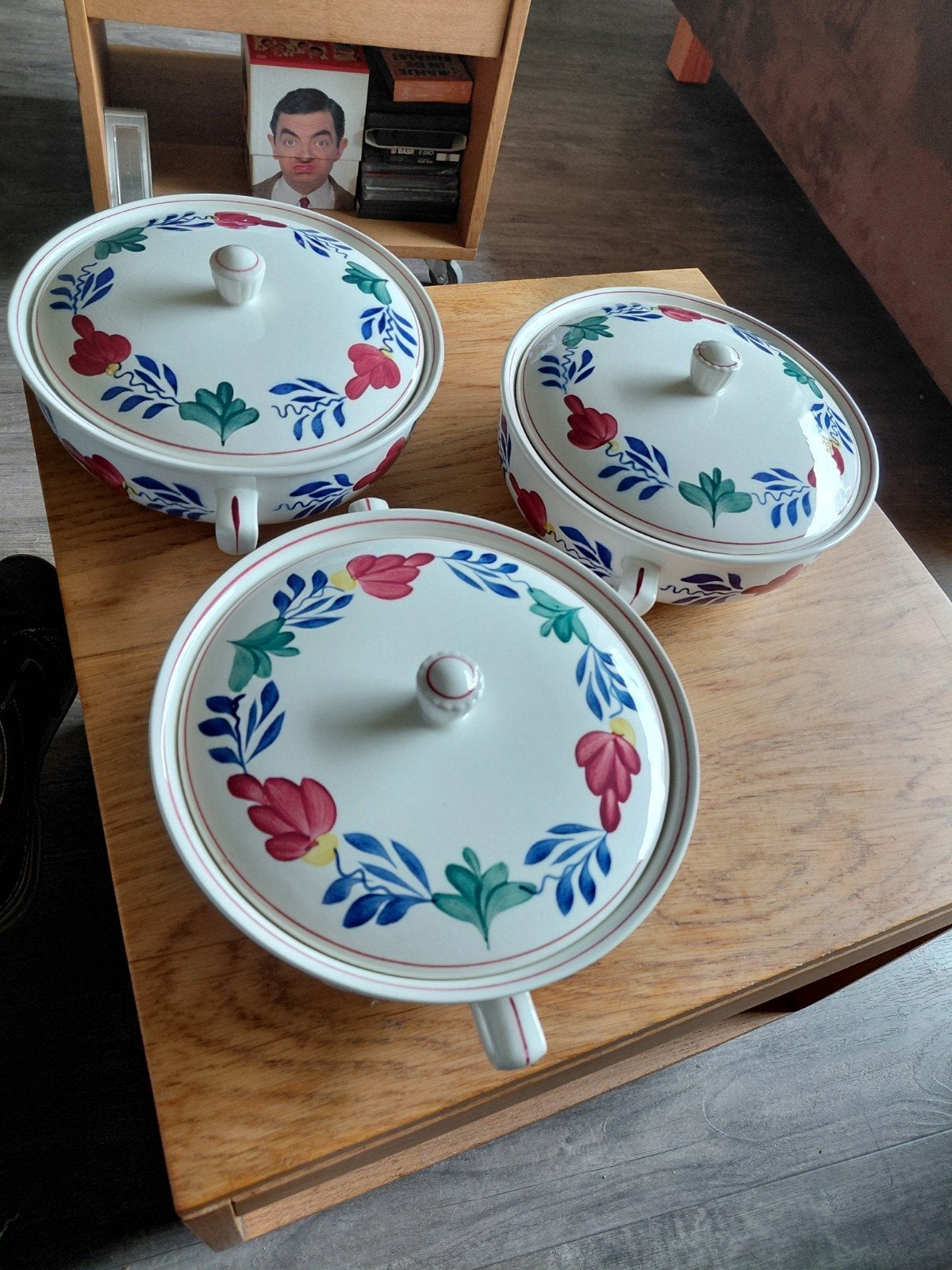 3 Boerenbont dekschalen - Landelijke stijl, Ophalen of Verzenden