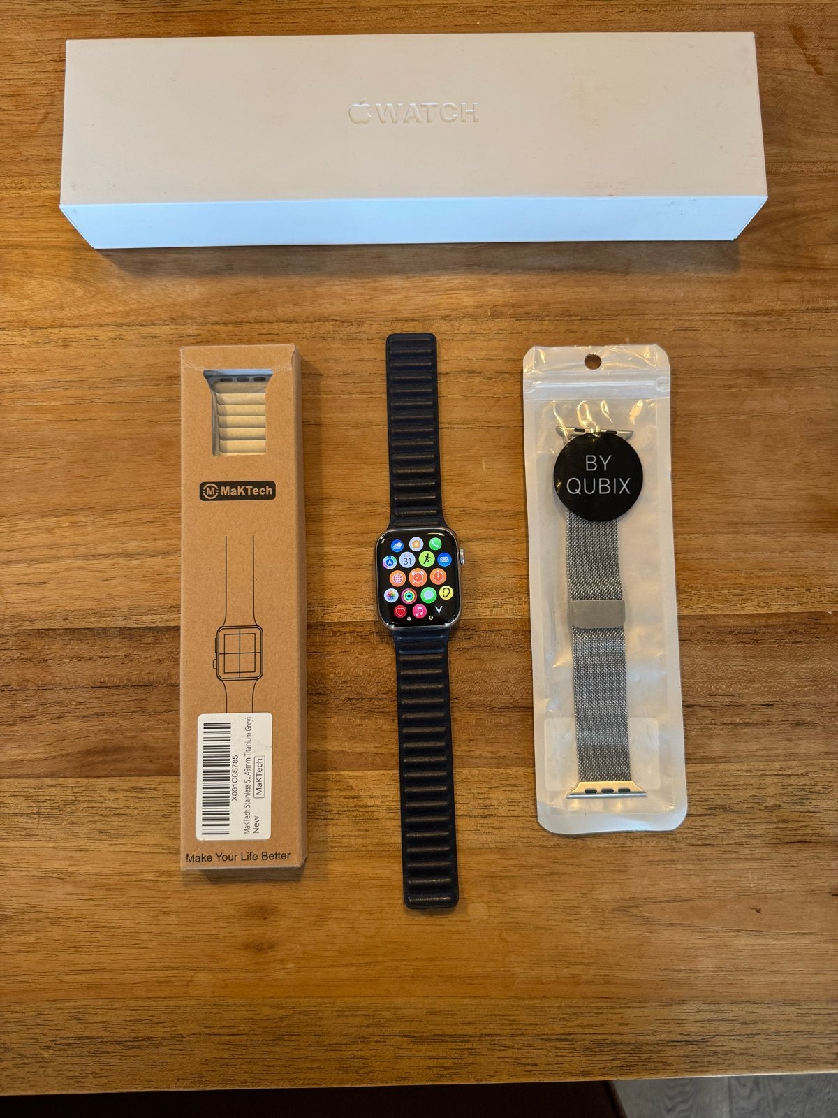Apple Watch Series 7 RVS 45mm Silver, Sieraden, Tassen en Uiterlijk, Smartwatches, Ophalen, Gebruikt, IOS, Waterdicht
