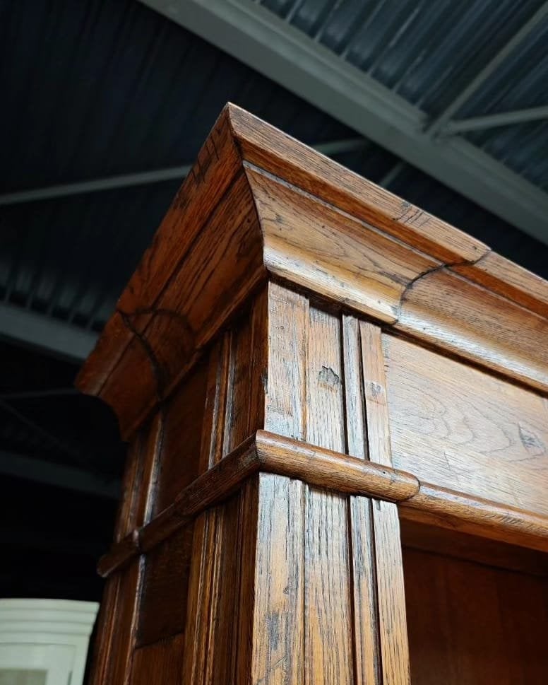 Prachtige eikenhouten bibliotheekkast | Boekenkast #6548, Gebruikt, Met deur(en), -, 200 cm of meer