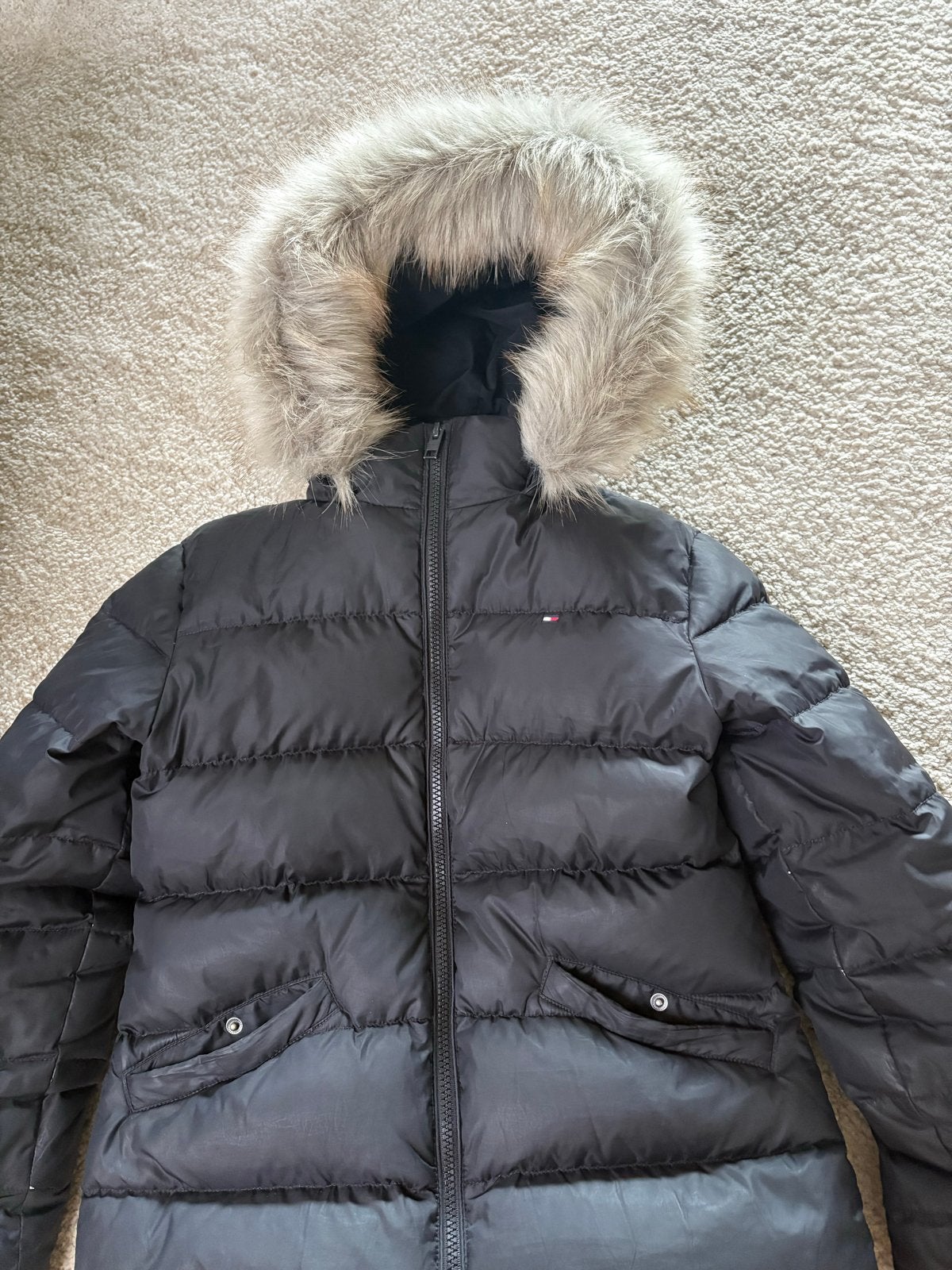 Tommy Hilfiger winterjas met afneembare bontkraag, maat 152, Kinderen en Baby's, Ophalen of Verzenden, Zo goed als nieuw, Meisje