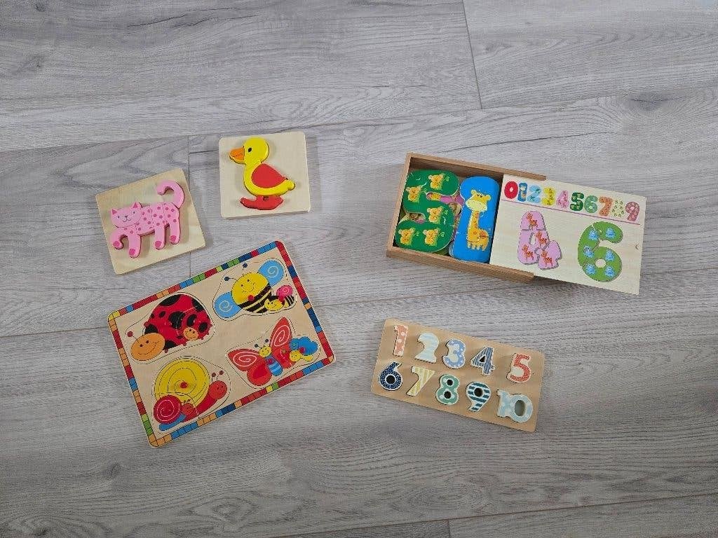Puzzels hout, Ophalen, 10 tot 50 stukjes, Zo goed als nieuw, Van hout