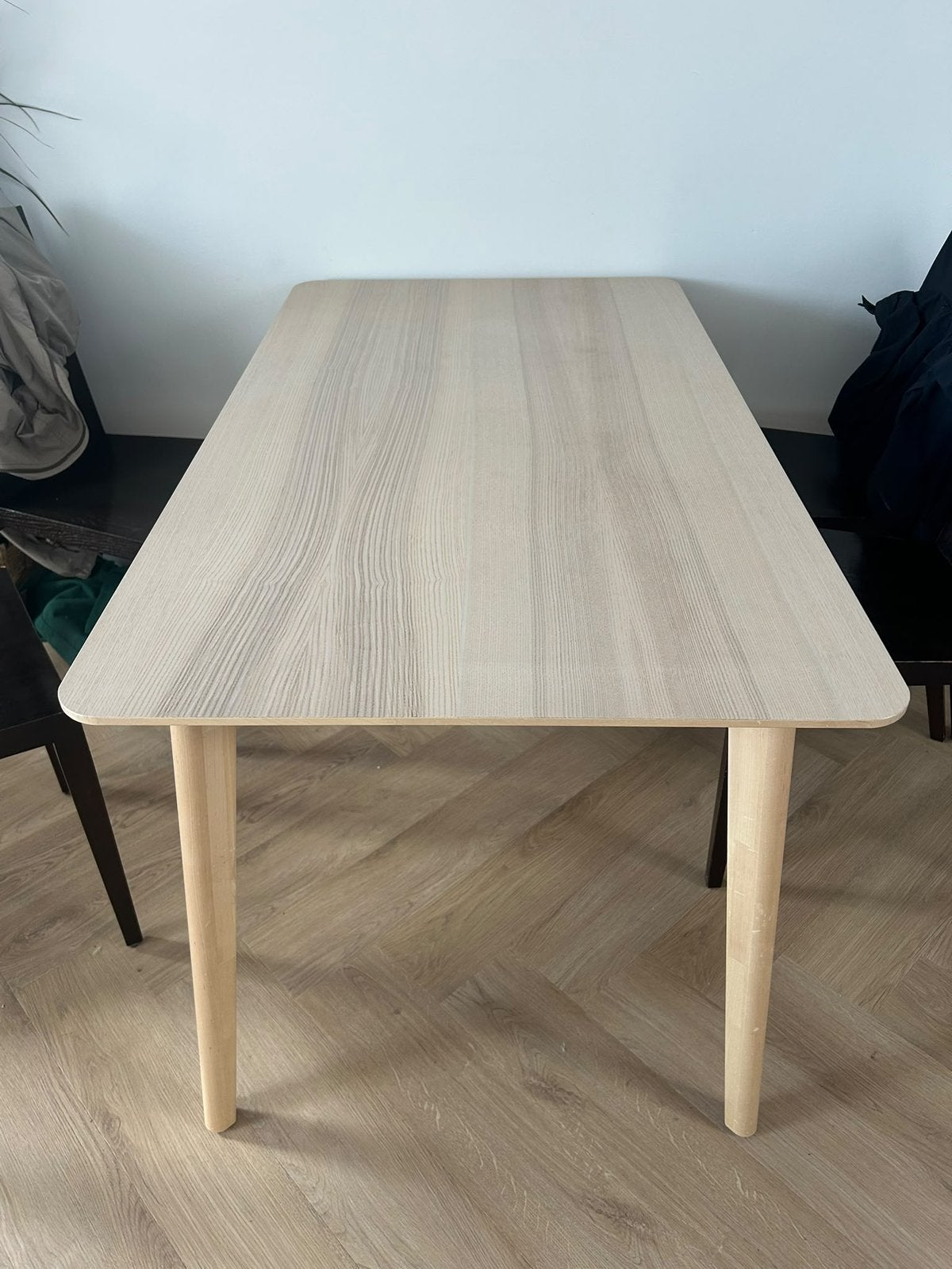 IKEA Lisabo Eettafel / Bureau – Essen fineer/Natuurlijk hout, Ophalen, 100 tot 150 cm, 50 tot 100 cm, Zo goed als nieuw