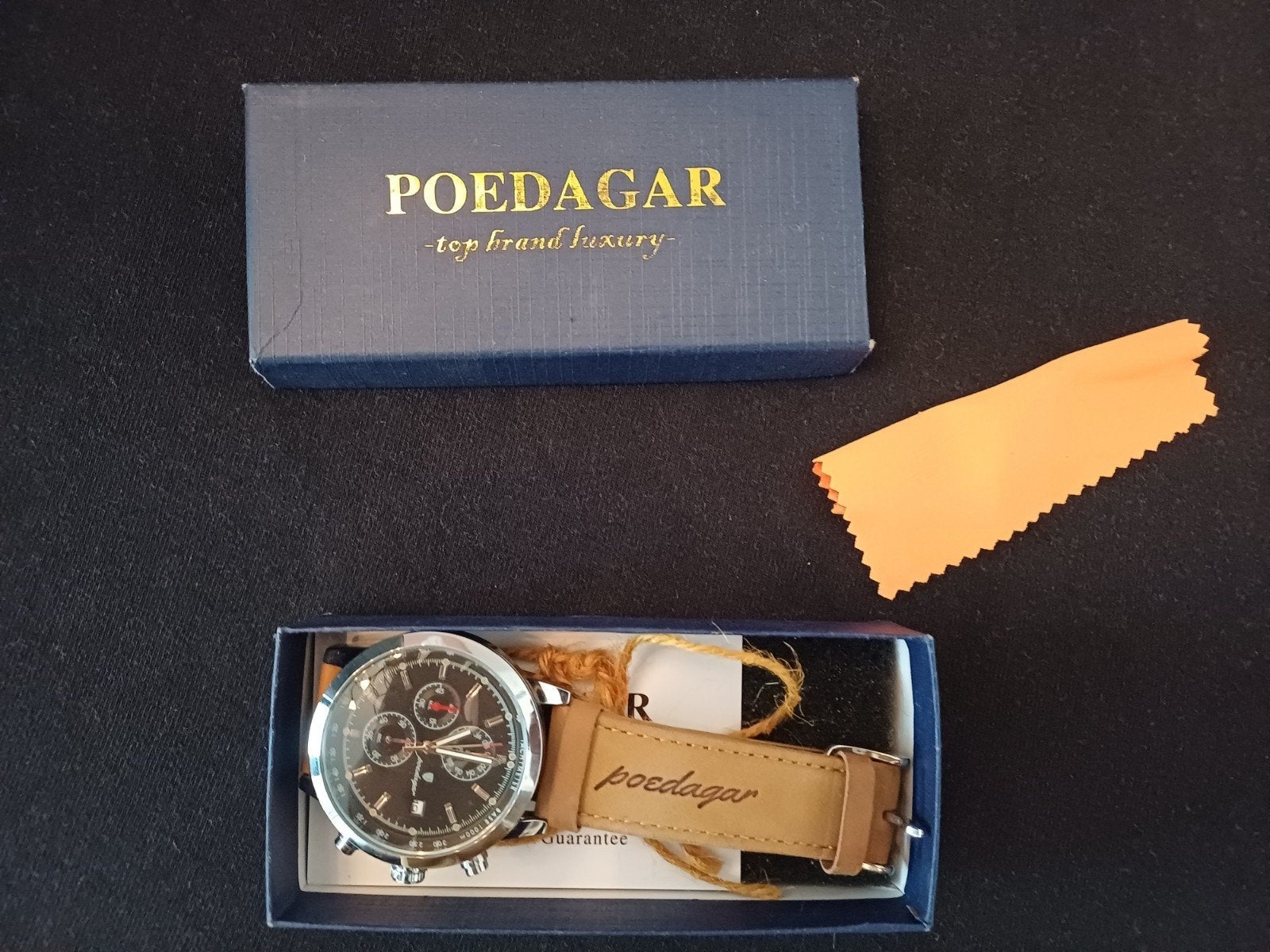 Poedagar Herenhorloge - Nieuw (batterij vervangen), Ophalen of Verzenden, Nieuw, Leer, Overige merken