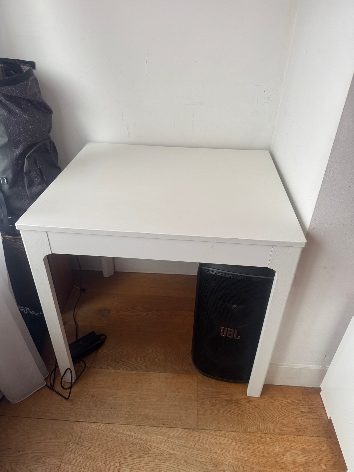 IKEA Ekedalen eettafel/bureautafel wit, Gebruikt, Vierkant, Tot twee personen, Overige houtsoorten