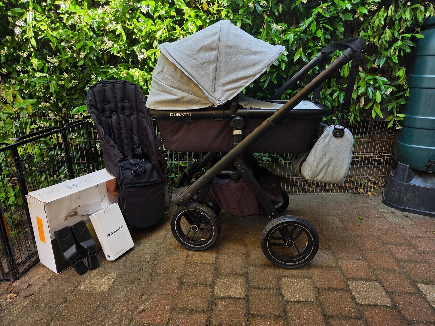 Complete Dubatti one kinderwagen met accessoires, Gebruikt, Verstelbare duwstang, Combiwagen, Ophalen