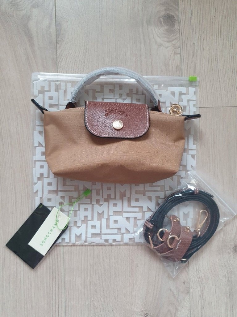 Mini Longchamp Le Pliage incl. Schouderband, Sieraden, Tassen en Uiterlijk, Tassen | Damestassen, Ophalen of Verzenden, Nieuw