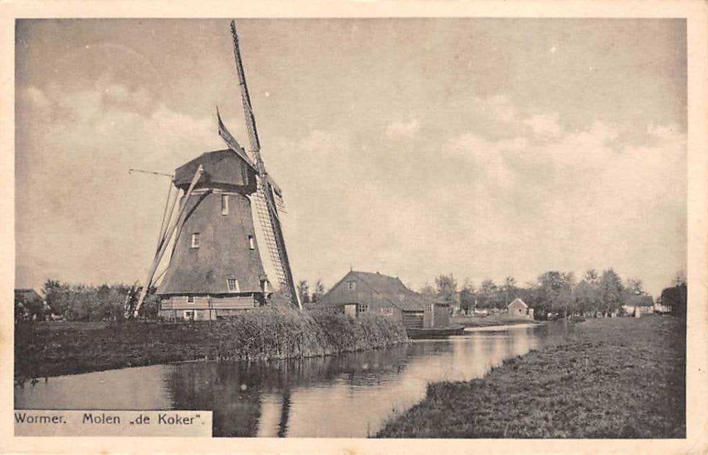 Wormer Molen de Koker, Verzenden, Voor 1920, Gelopen, Noord-Holland