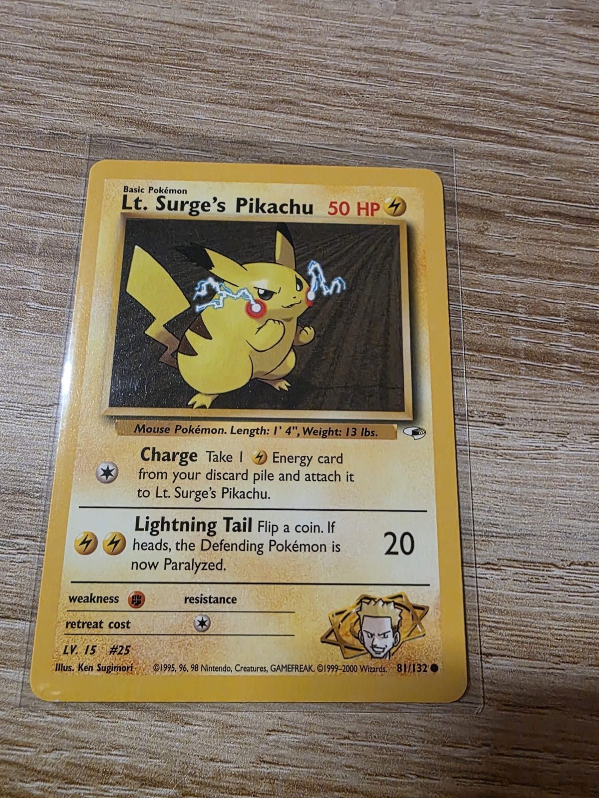 Lt. Surge's Pikachu 81/132 Gym Heroes Pokémon Kaart, Verzenden, Gebruikt, Losse kaart