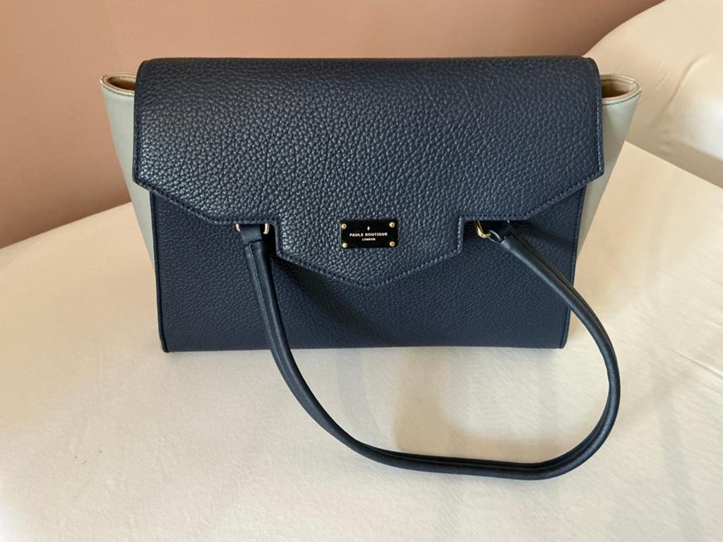Paula Boutique London Handtas - Schoudertas Blauw/Grijs, Ophalen of Verzenden, Nieuw, Blauw, Overige typen