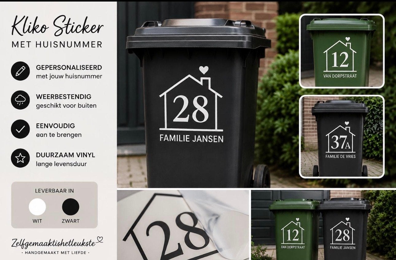 Kliko Sticker met Huisnummer - Set van 3, Ophalen of Verzenden, Nieuw, Meerkleurig, Kunststof