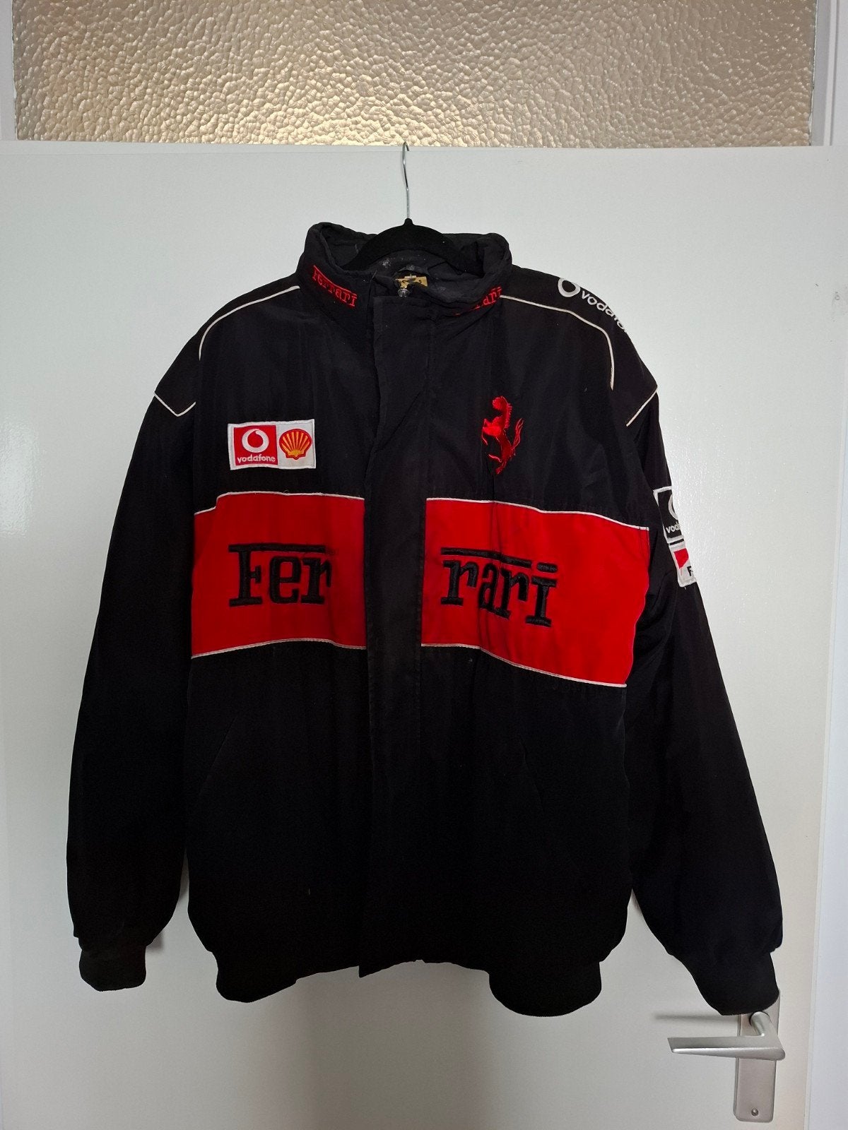 Vintage Ferrari Racing Jas - Zwart/Rood - Maat xxl, Ophalen, Ferrari, Zwart, Overige maten