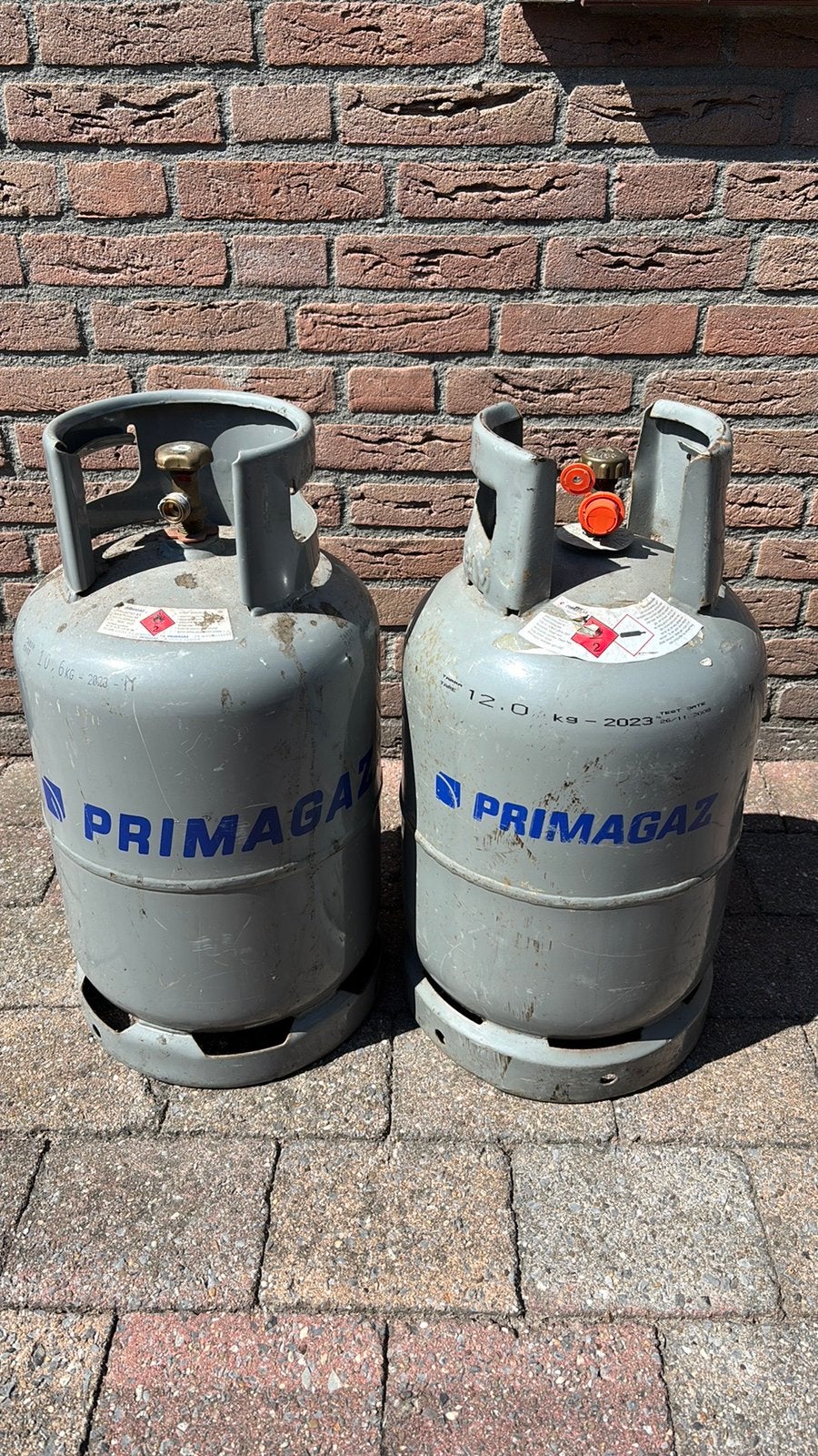 Primagaz gasfles 12 Kg 2-Stuks (LEEG), Ophalen, Gebruikt