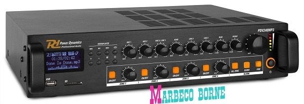 Versterker, Amplifier 100Volt, 240 watt 4-zone FM,MP3,Blueto