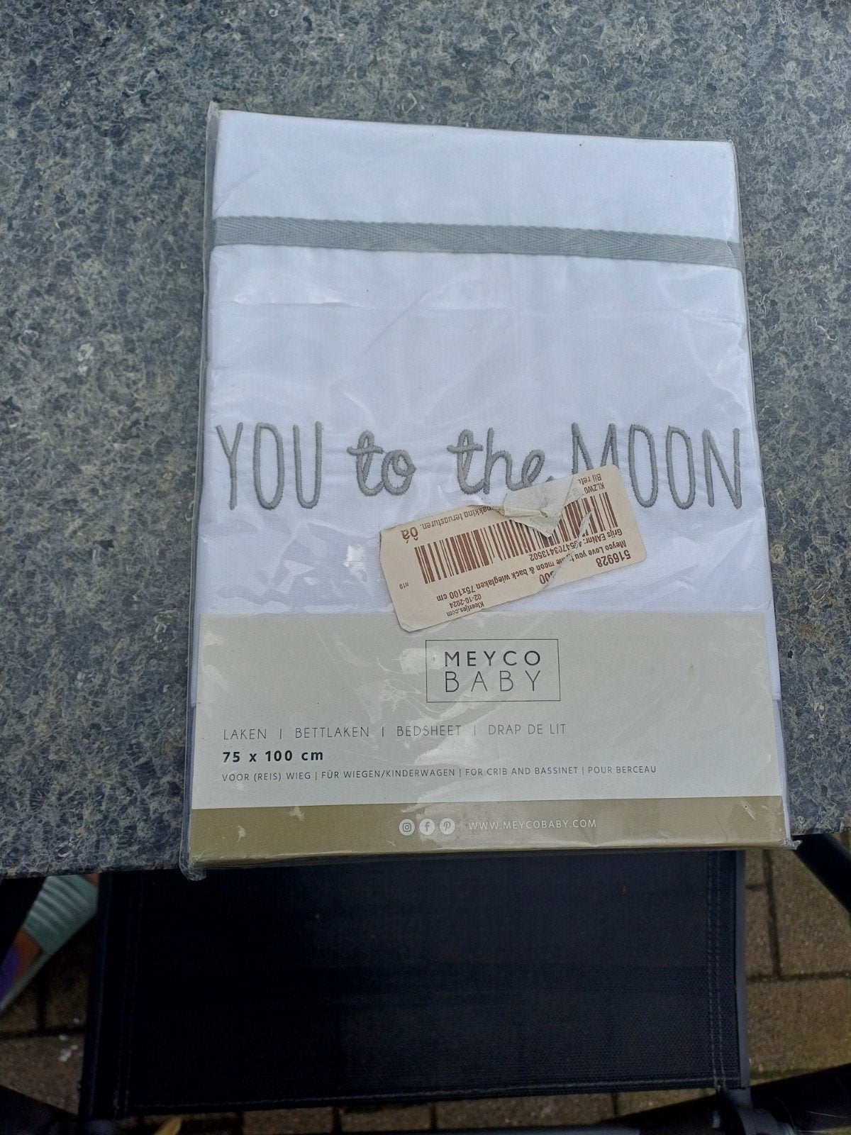 Meyco Baby Laken Wiegje - "Love You to the Moon" - 75x100 cm, Ophalen of Verzenden