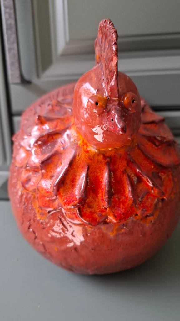 KERAMIEK ORANJE KIP, Antiek en Kunst, Antiek | Keramiek en Aardewerk, Ophalen of Verzenden