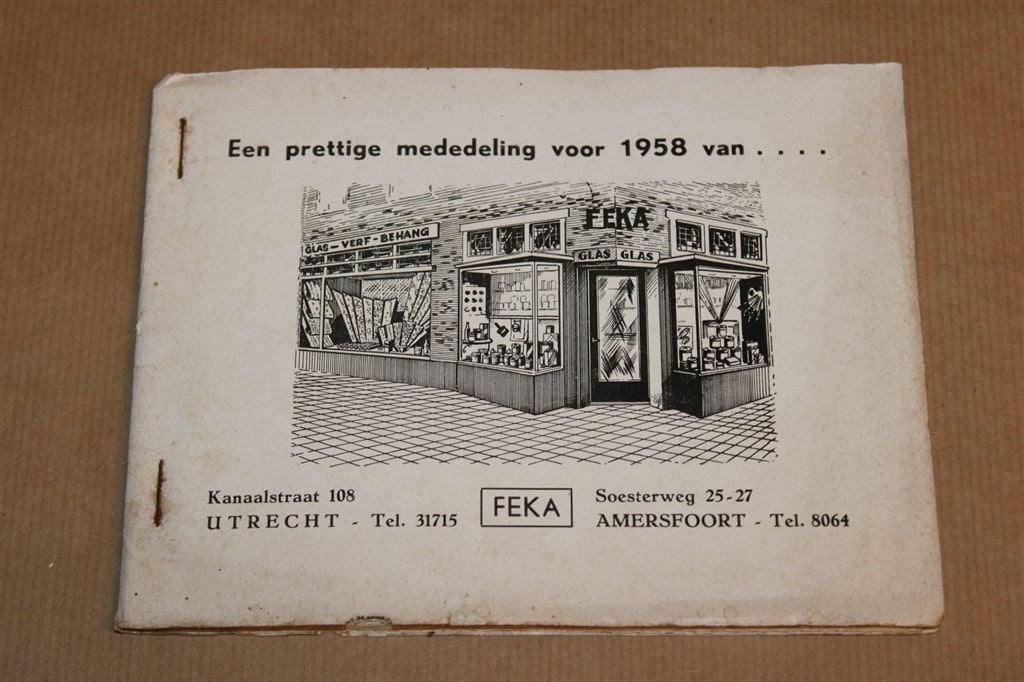 FEKA 1958 — Vintage Behangstalenboek met 25 Dessins, Reclamebord, Gebruikt, -, -