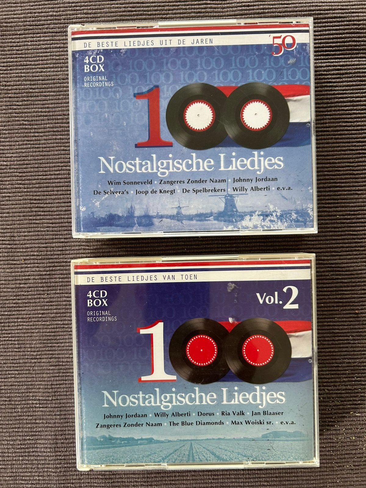200 Nostalgische hits - 2 x 4 cd's - 200 nederlandse hits !, Ophalen of Verzenden, Zo goed als nieuw, Pop, Boxset