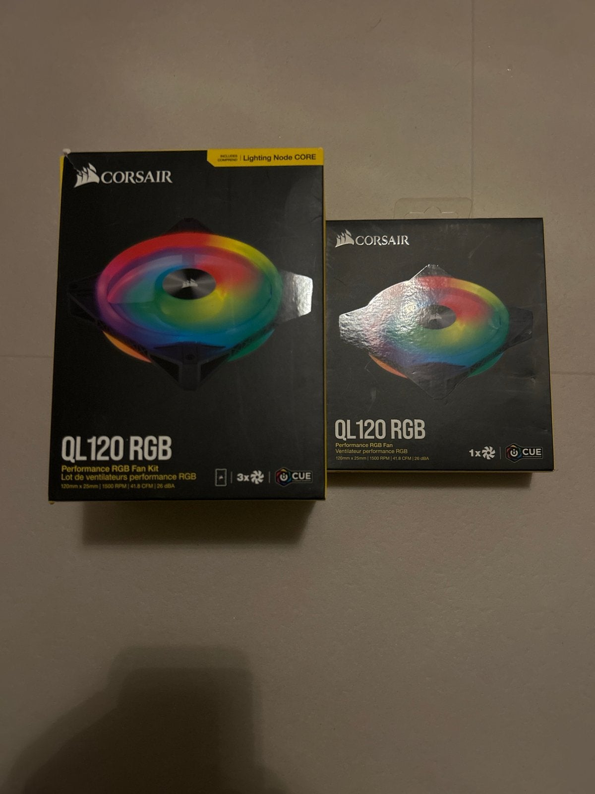 Corsair QL120 RGB Fan Kit (3-pack) + 1 losse fan - Nieuw, Computers en Software, Ophalen of Verzenden, Nieuw
