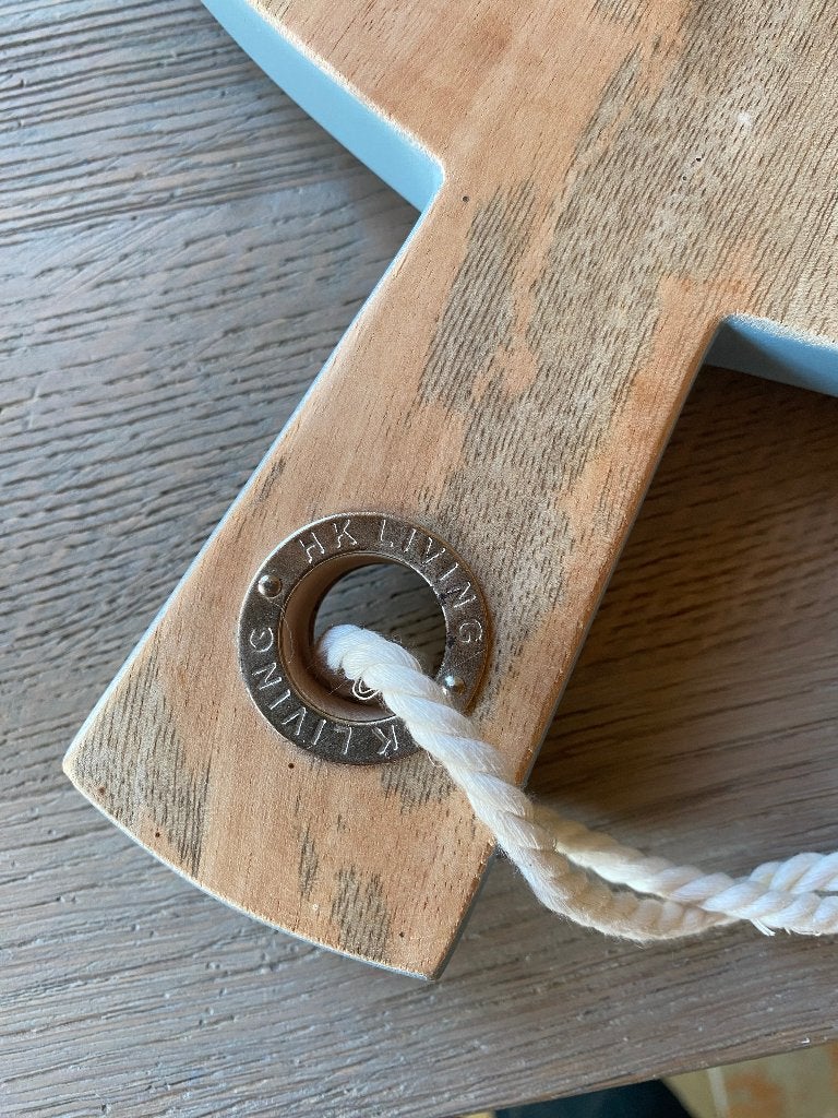 HKliving ronde houten serveerplank / borrelplank (Ø 35,5 cm), Gebruikt, Hout, Snij-/serveerplank, Ophalen of Verzenden
