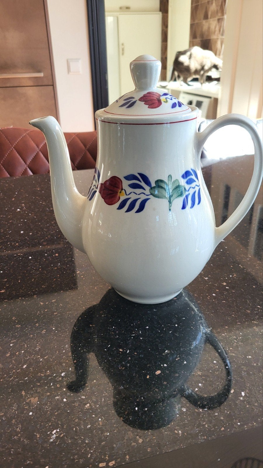 Vintage Delfts Blauw theepot boerenbont., Ophalen