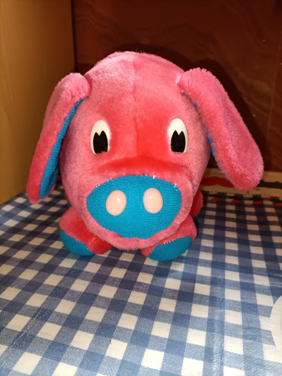 SNS Bank roze olifant knuffel met flaporen 19 cm vintage, Ophalen of Verzenden, Zo goed als nieuw