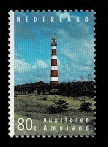 postzegel 1621 Nederland vuurtoren Ameland, Postzegels en Munten, Ophalen of Verzenden, Na 1940, Gestempeld