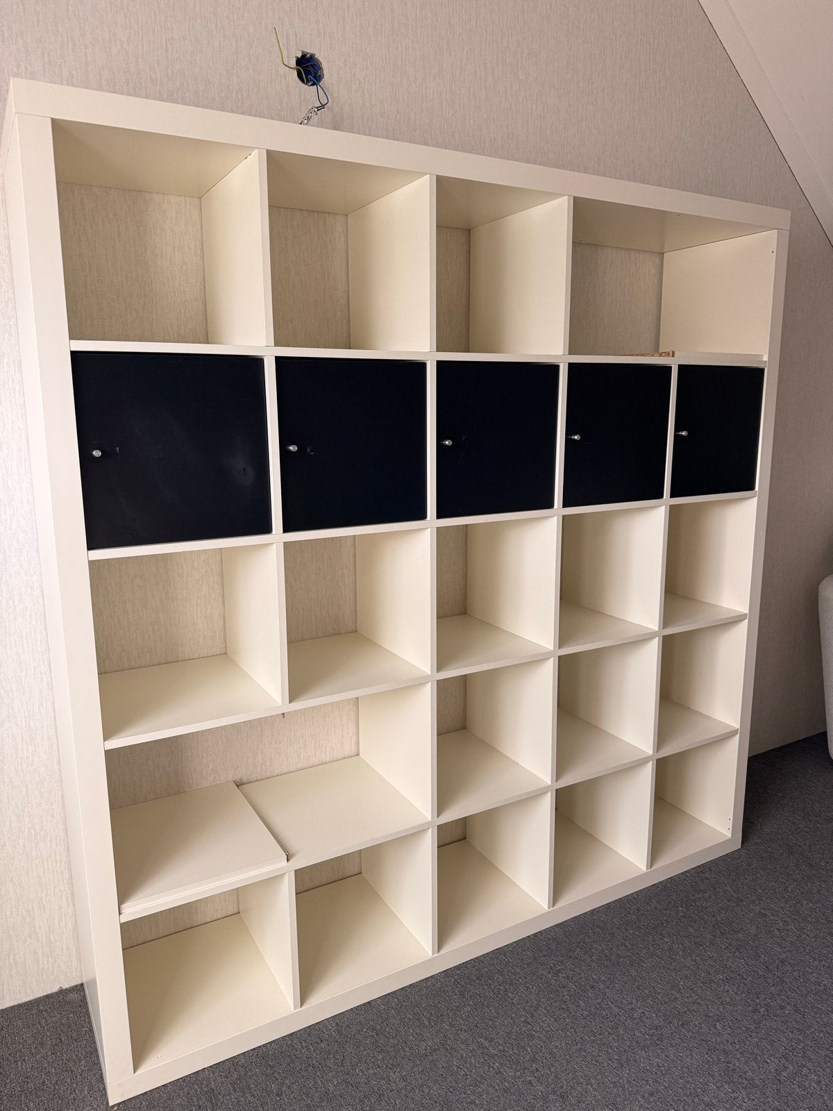 IKEA Kallax 5x5 met deurtjes, Ophalen, Gebruikt, 150 tot 200 cm, 150 tot 200 cm