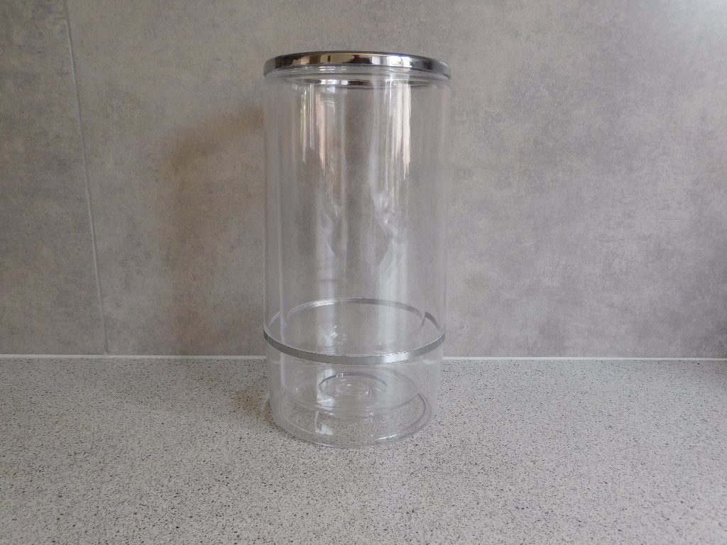 Wine Cooler 23 cm. Dubbelwandig Transparant, Flessenkoeler, Kunststof, Ophalen of Verzenden, Zo goed als nieuw