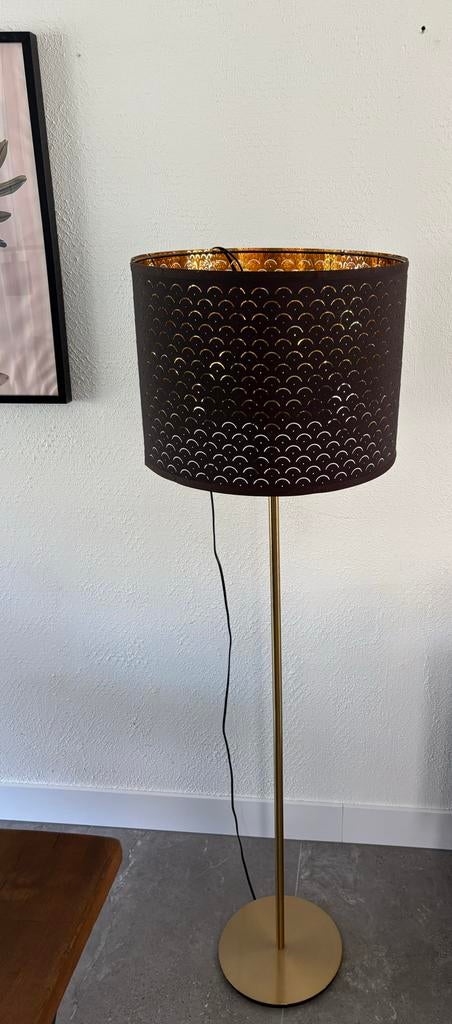 Ikea Nymo/Skaftet vloerlamp - Zwart/Goud, Ophalen, Zo goed als nieuw, Metaal, 100 tot 150 cm