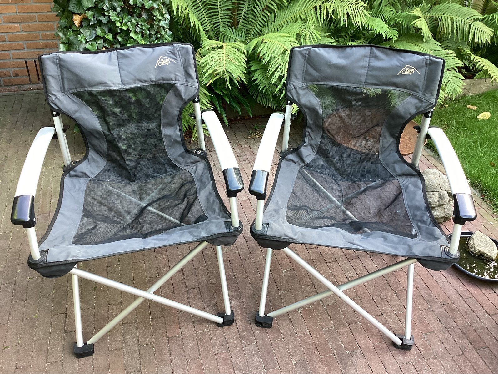 2 St Basecamp “King” vouwstoelen, Caravans en Kamperen, Ophalen, Gebruikt, Campingstoel