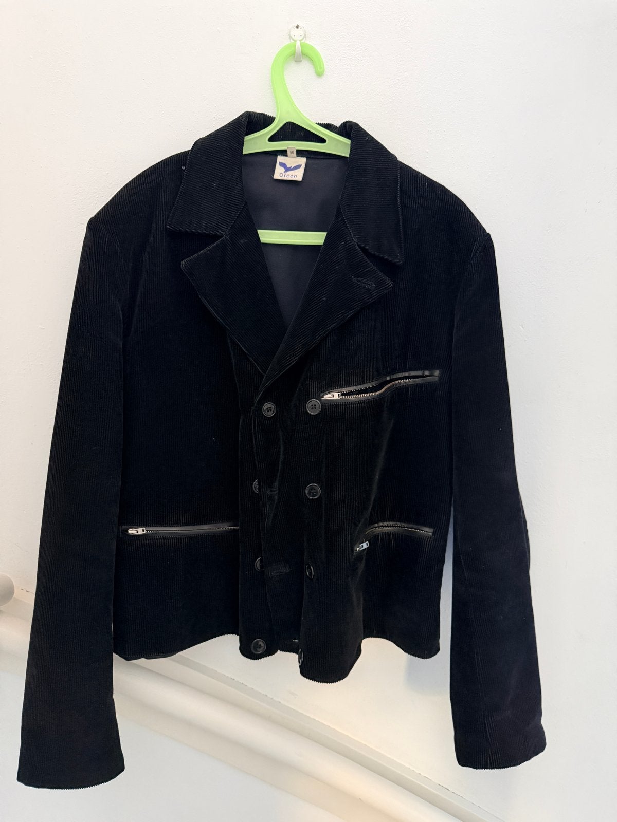 Vintage Orcon Zwart Corduroy Jasje - Maat 50 (M), Kleding | Heren, Ophalen of Verzenden, Zo goed als nieuw, Maat 48/50 (M), Zwart