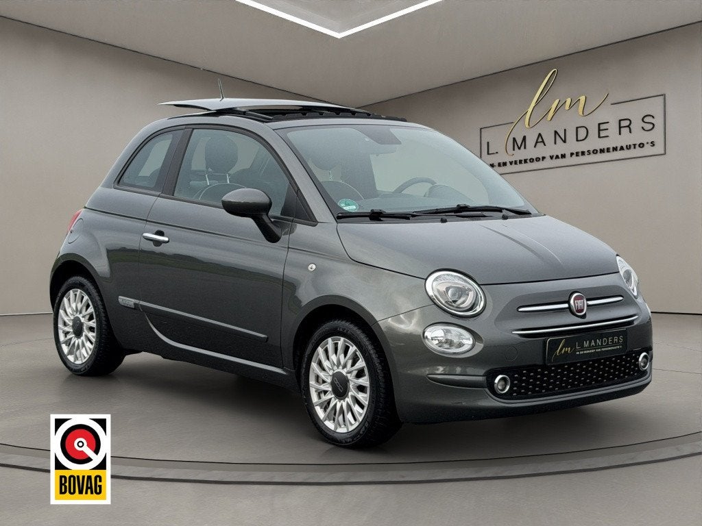 Fiat 500 1.0 Hybrid Dolcevita 2021 Grijs | Schuifdak | Apple, Auto's, Keurmerk '100% Onderhouden', 12 maanden, Gebruikt, Euro 6