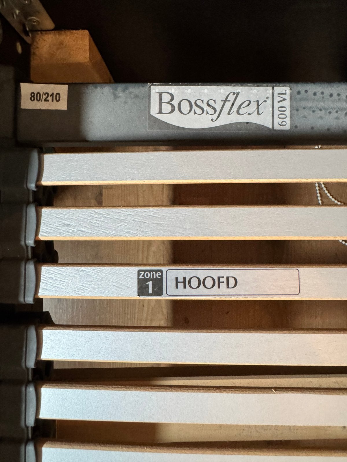 Bossflex 600VL lattenbodem 80x210 2 stuks, Ophalen, Gebruikt, Eenpersoons, 210 cm