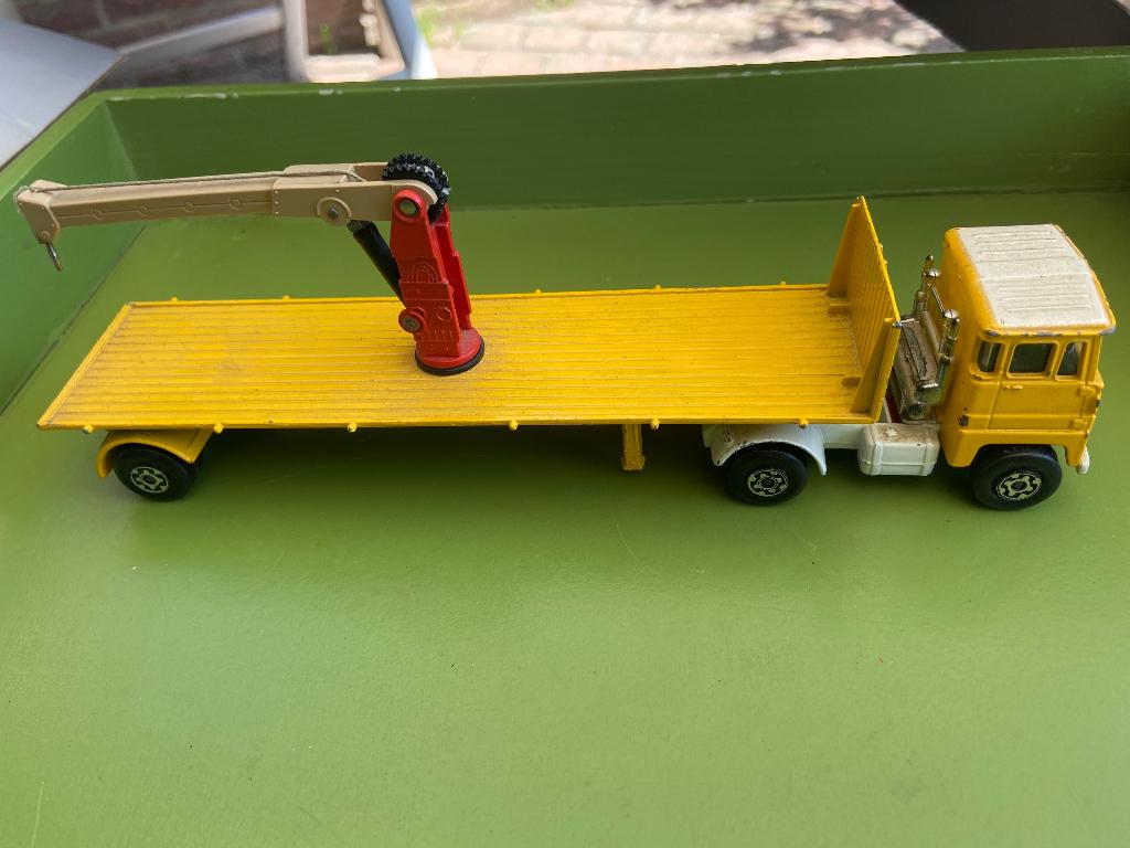 1973 majorette transport-plateau truck, Ophalen of Verzenden, Gebruikt, Bus of Vrachtwagen