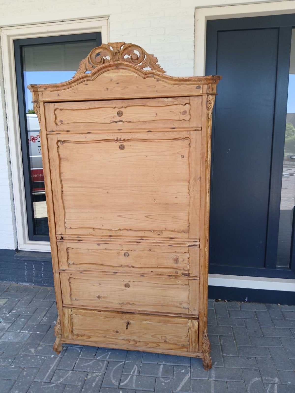 Leuke oude antieke grenen kast, Antiek en Kunst, Antiek | Meubels | Kasten, Ophalen
