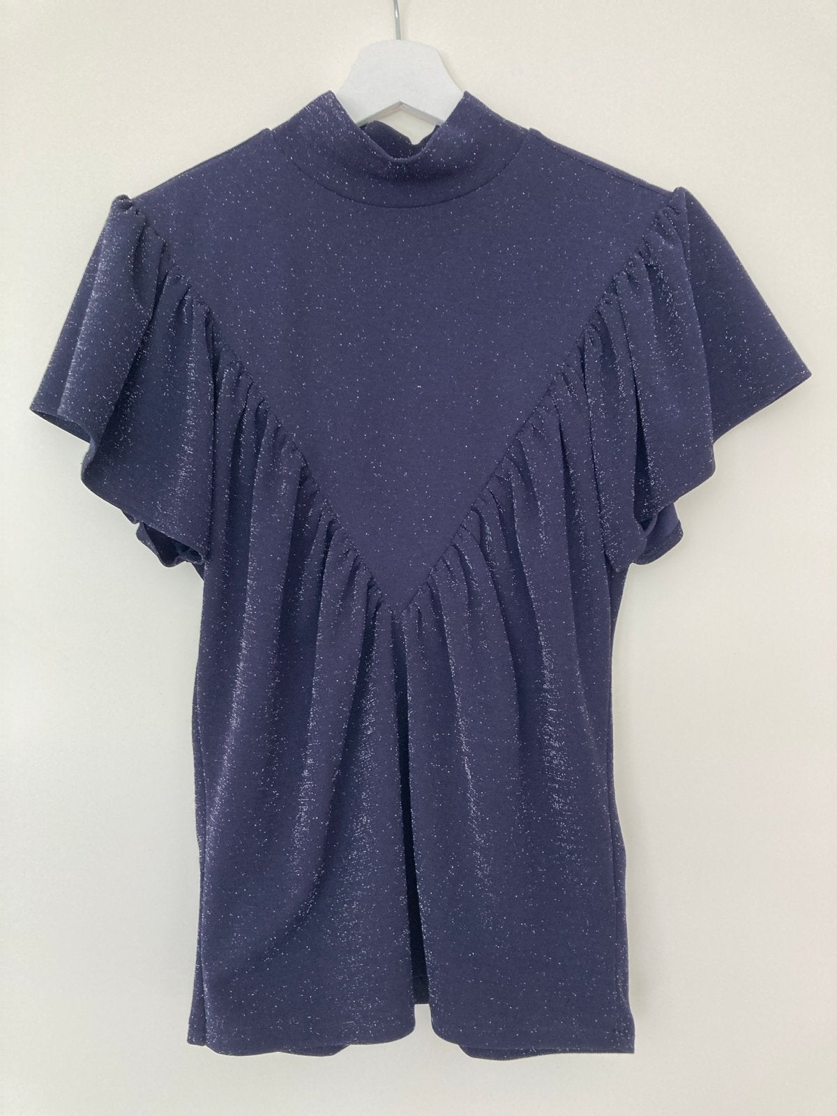 Studio Anneloes top met ruches en glitter - Maat M, Maat 38/40 (M), Blauw, Ophalen of Verzenden, Zo goed als nieuw