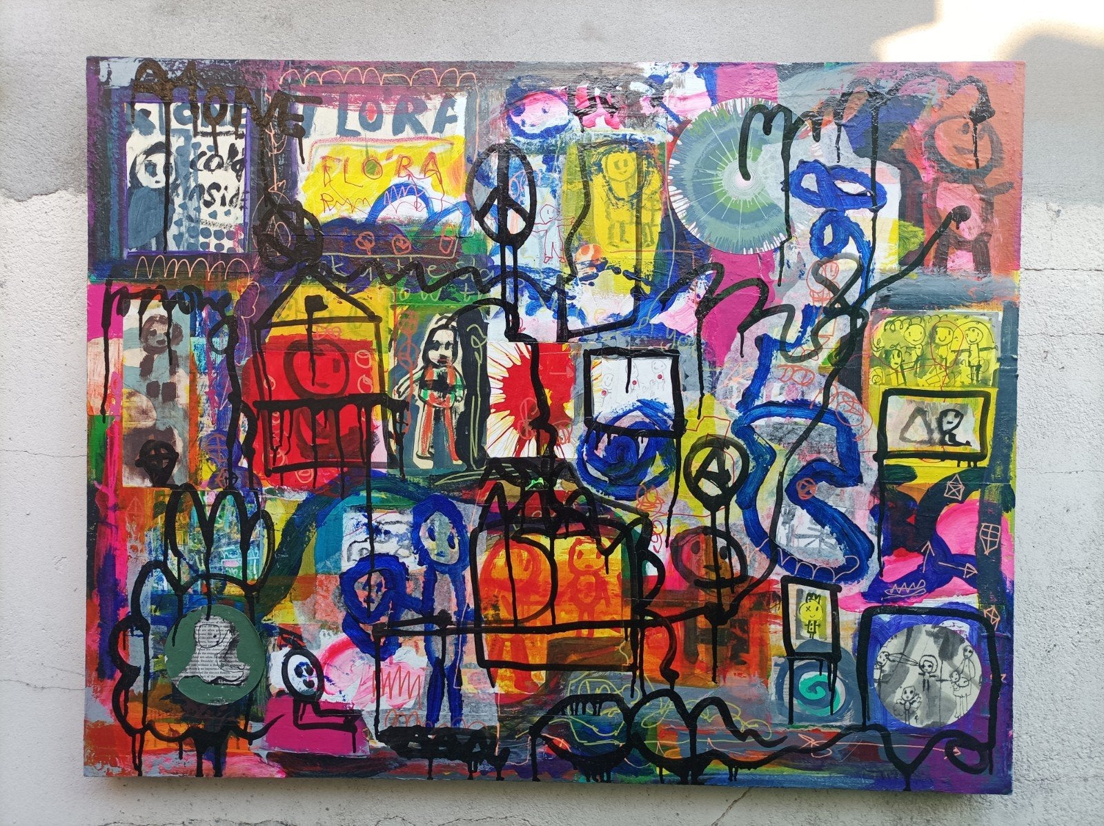 Groot schilderij abstract, Ophalen