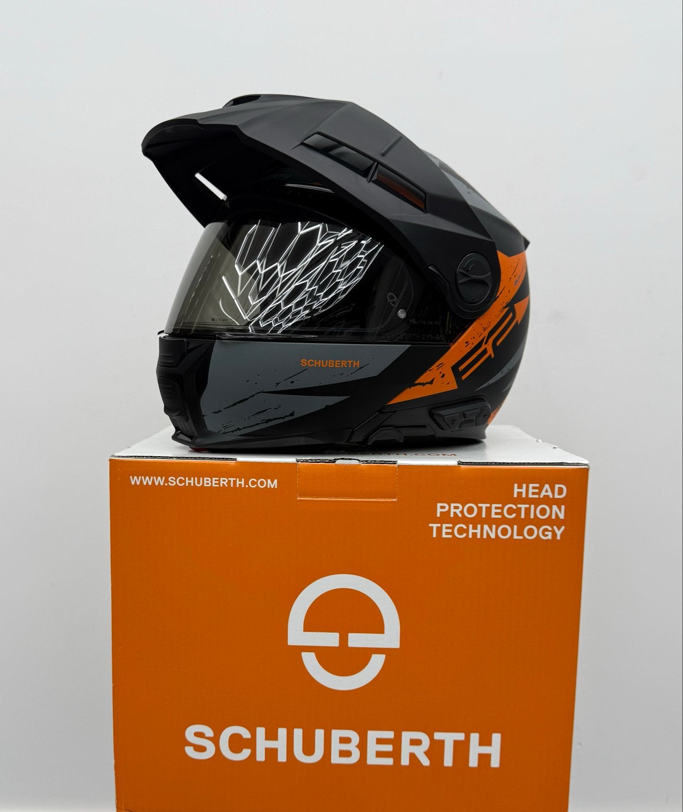Schuberth E2 Explorer Orange Systeemhelm met SC2 Communicati, Systeemhelm, Heren, XL, Ophalen of Verzenden