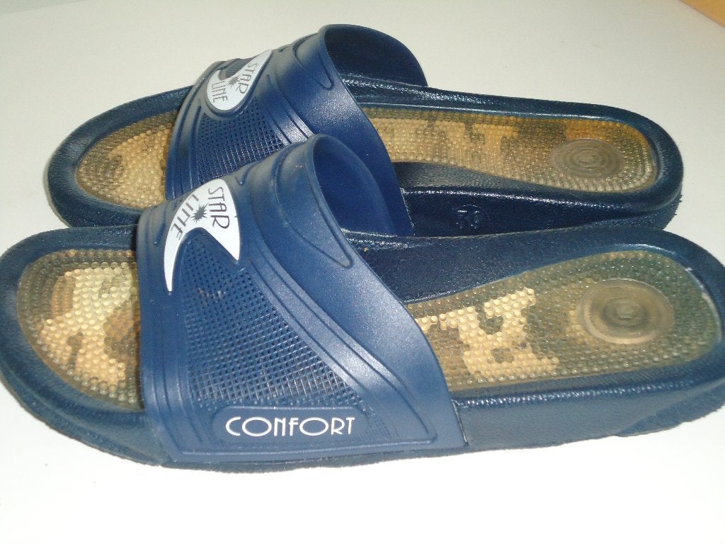 badslippers mt 39 donkerblauw, Ophalen of Verzenden, Relax comfort, Blauw, Sneakers of Gympen