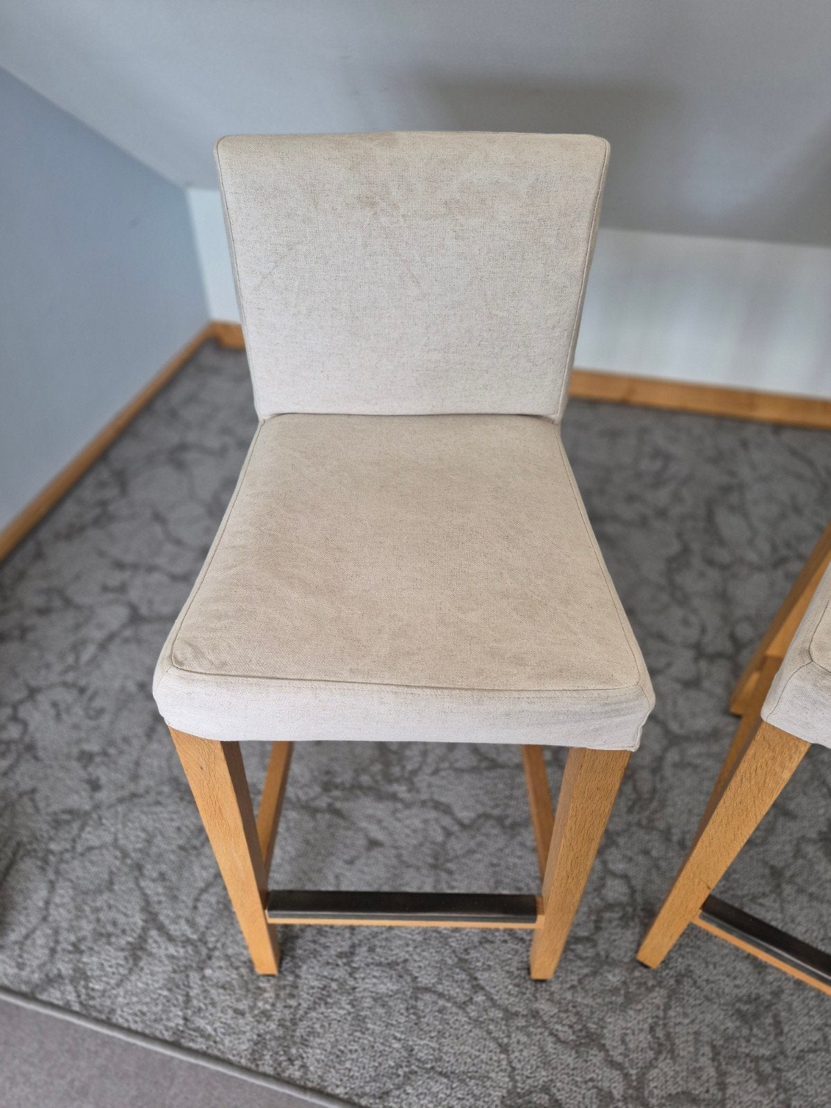 barkrukken bergmund met afneembare  hoes van ikea., Ophalen, Gebruikt, 90 cm of meer, Hout