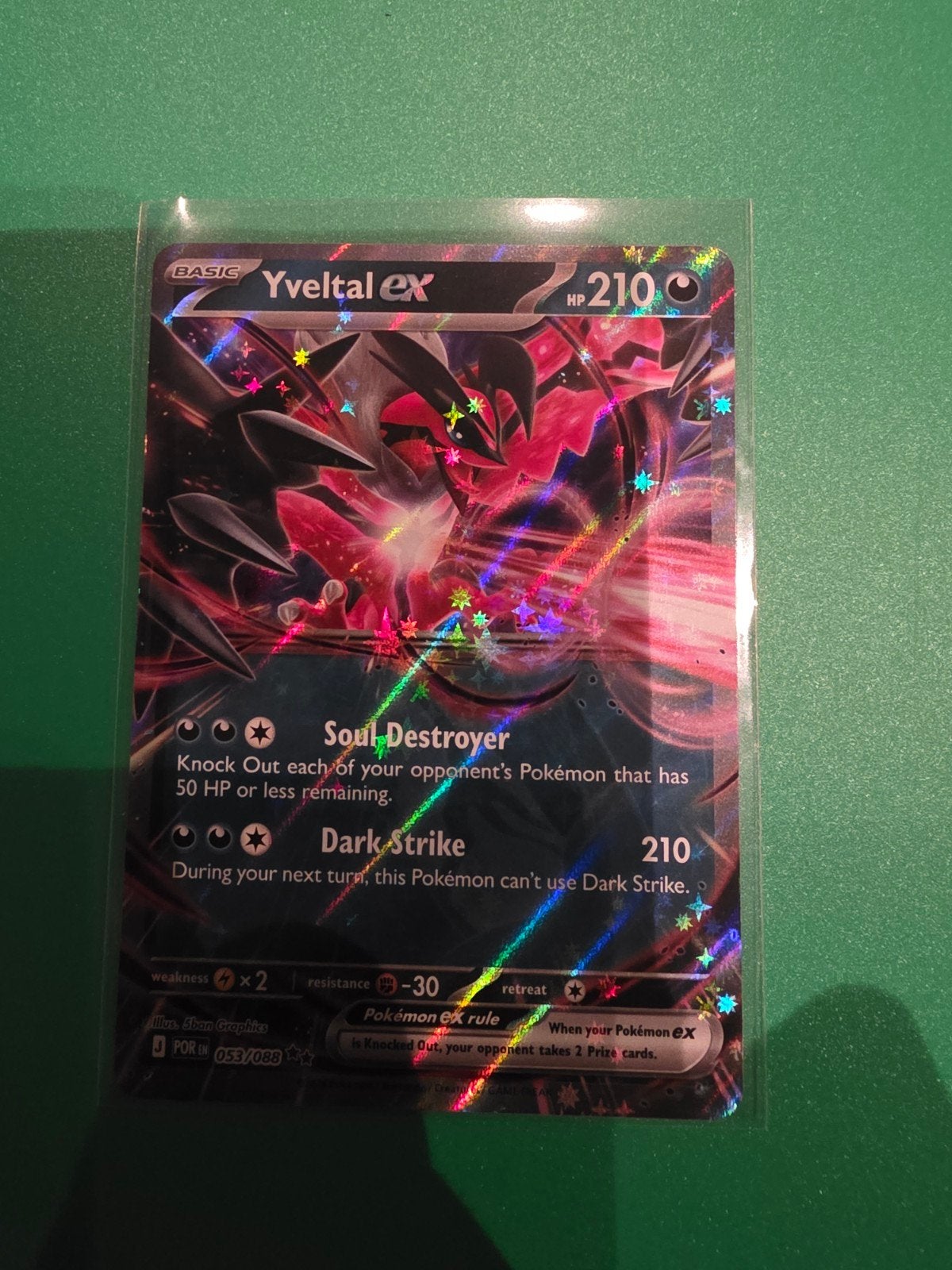 Pokémon Yveltal EX Kaart - Holo Foil 053/088, Ophalen of Verzenden, Zo goed als nieuw, Losse kaart, Foil