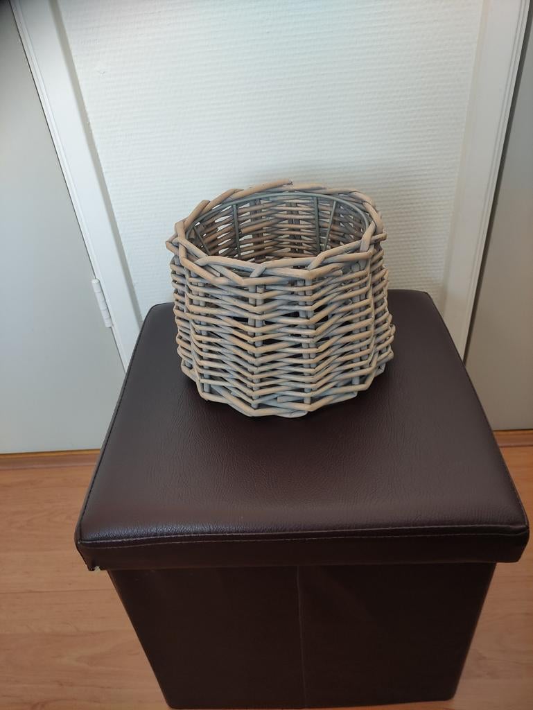 Rieten schemerlamp kapje, Ophalen, Zo goed als nieuw, Rond