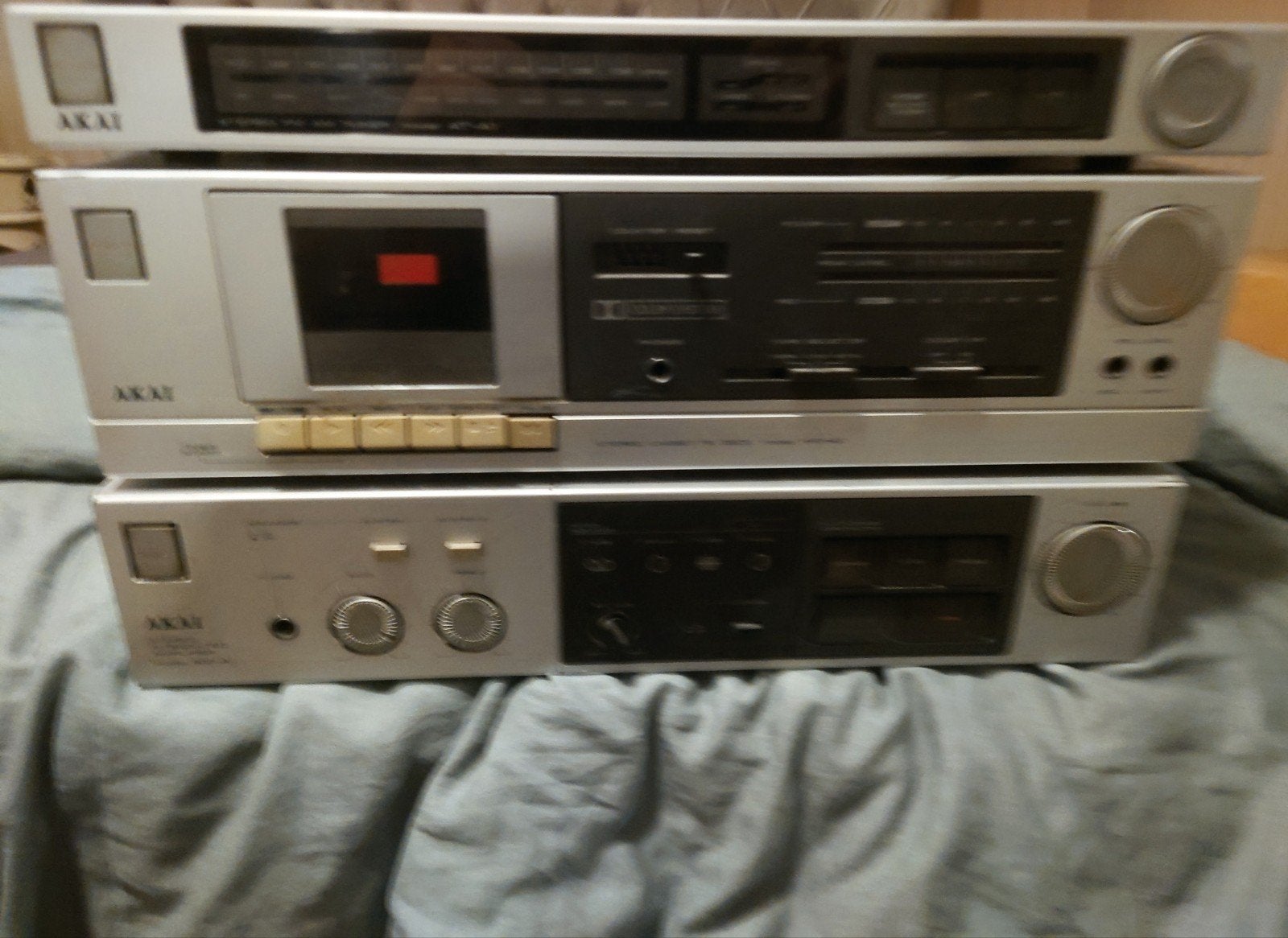 Akai Stereo Set: Tuner, Cassettedeck, Versterker (Vintage), Audio, Tv en Foto, Stereo-sets, Ophalen of Verzenden, Gebruikt, Cassettedeck