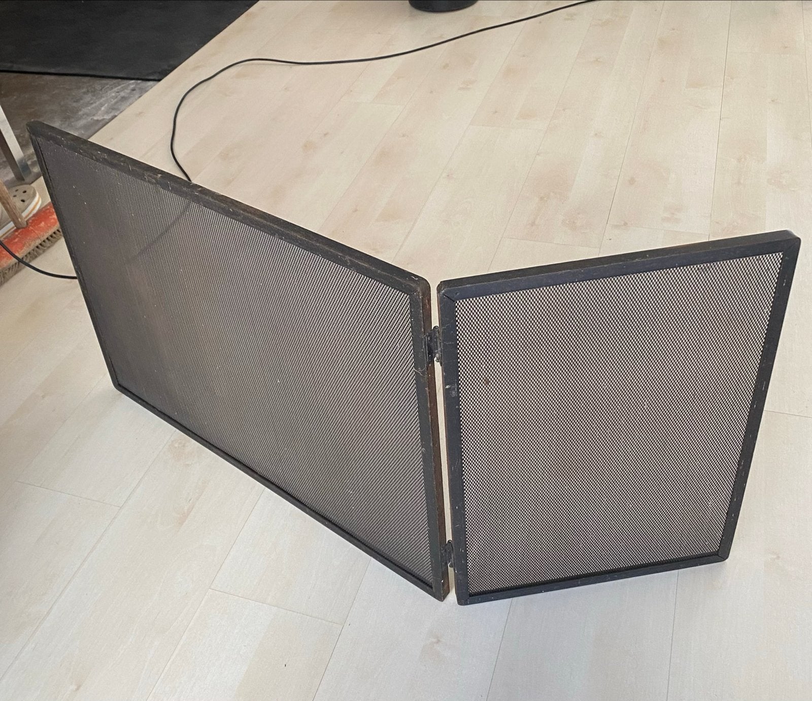 Vonkenvanger voor open haard - tweedelig 70x50 en 35x50, Ophalen, Gebruikt, Zwart, Metaal