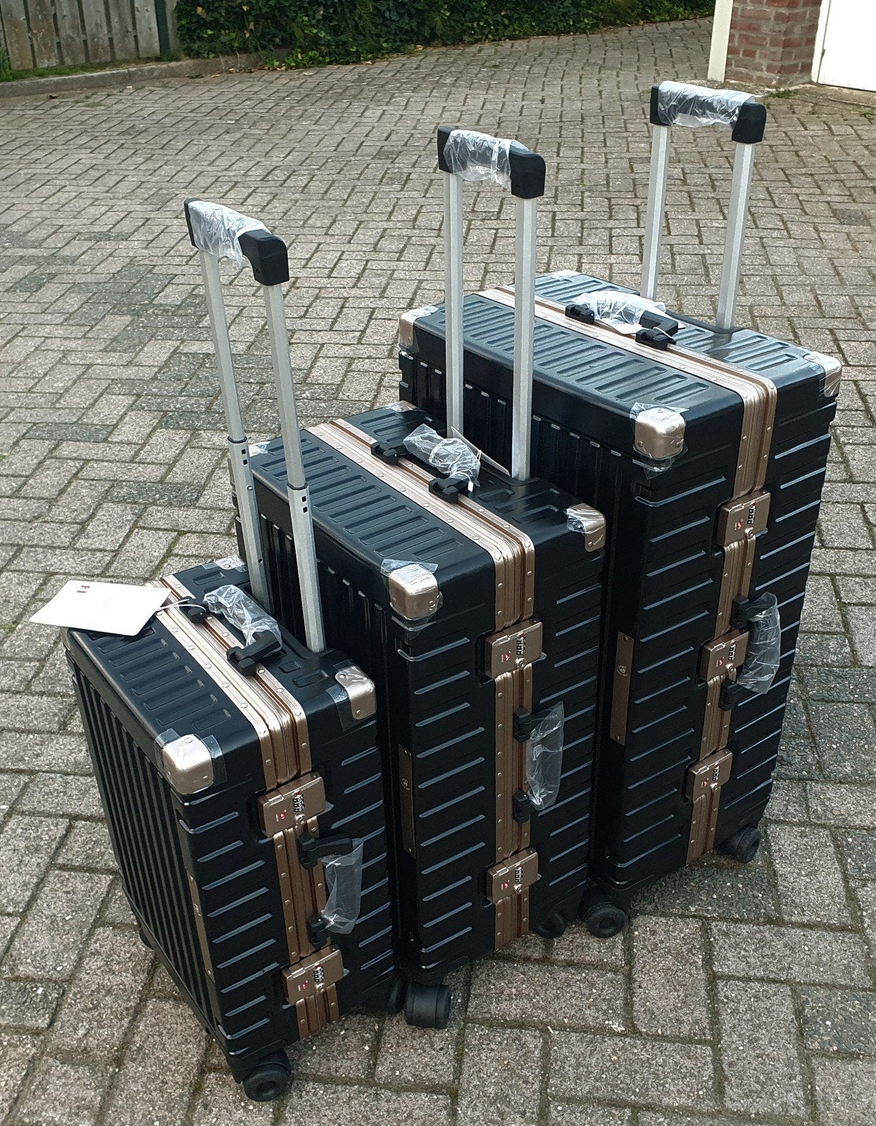 Luxe lichte 3 delige kofferset aluminium polycarbonaat NIEUW, Overige materialen, Nieuw, Royal Swiss, Ophalen of Verzenden